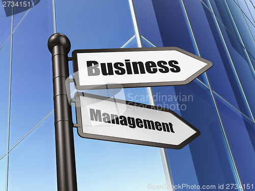 Image of Finance concept: sign Business Management on Building background