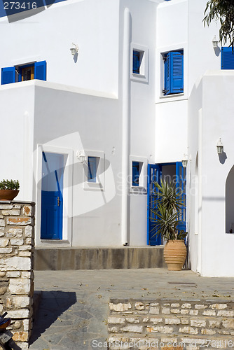 Image of typical greek island guest house