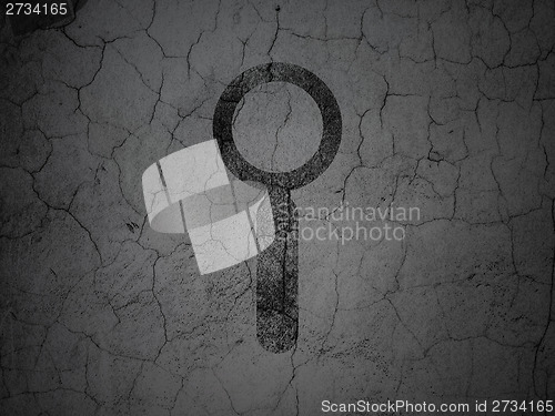 Image of Data concept: Search on grunge wall background