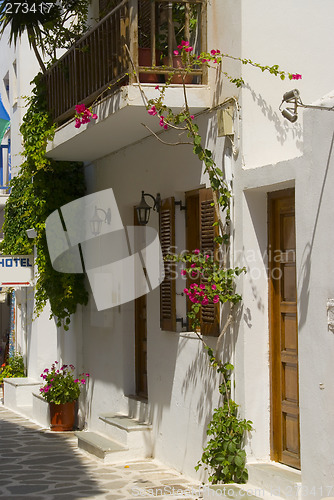 Image of greek island street scene