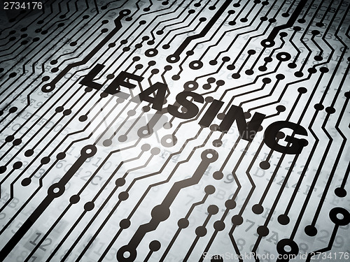 Image of Business concept: circuit board with Leasing