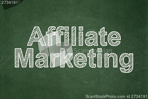 Image of Business concept: Affiliate Marketing on chalkboard background