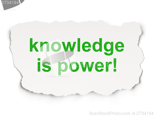 Image of Education concept: Knowledge Is power! on Paper background