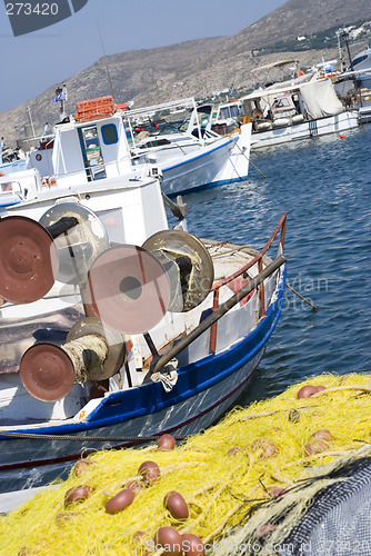 Image of fishing boats greek islands