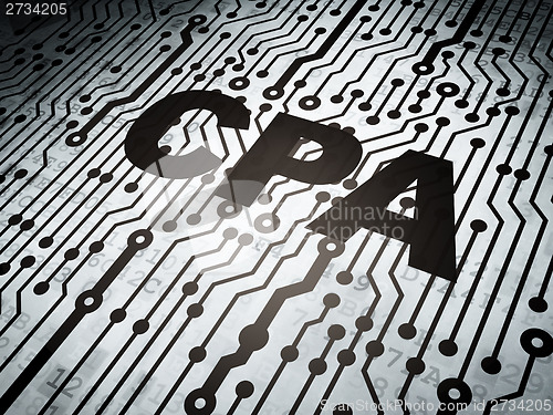 Image of Finance concept: circuit board with CPA