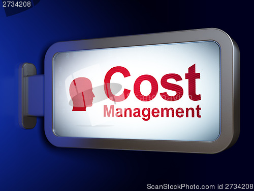 Image of Business concept: Cost Management and Head on billboard