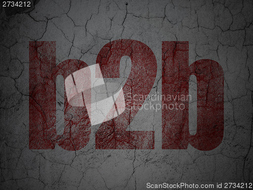 Image of Finance concept: B2b on grunge wall background