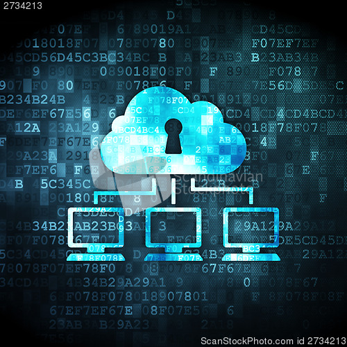 Image of Cloud Network on digital background