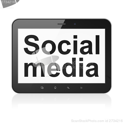 Image of Social Media on tablet pc computer