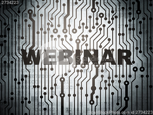 Image of Education concept: circuit board with Webinar