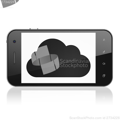 Image of Cloud networking concept: Cloud on smartphone