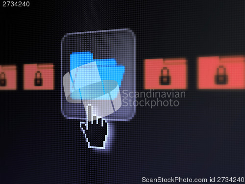 Image of Business concept: Folder With Padlock on digital computer screen