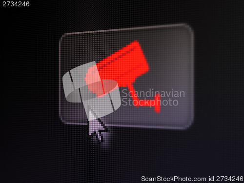 Image of Privacy concept: Cctv Camera on digital button background