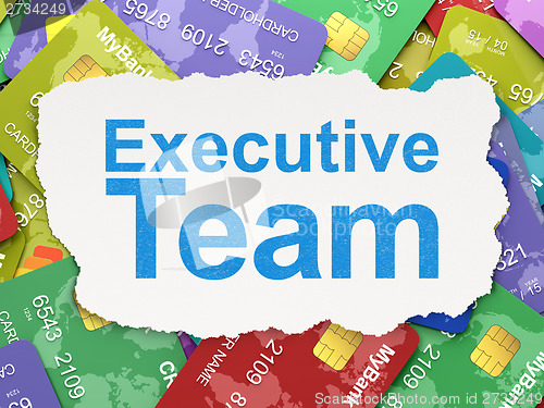 Image of Business concept: Executive Team on Credit Card background