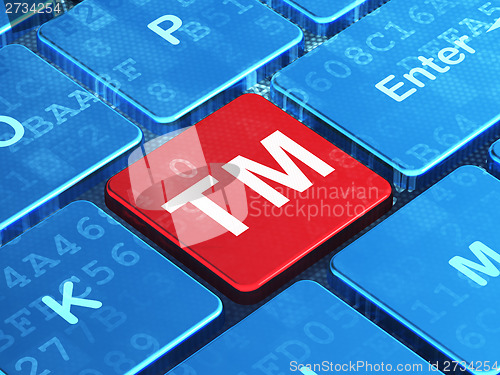 Image of Law concept: Trademark on computer keyboard background