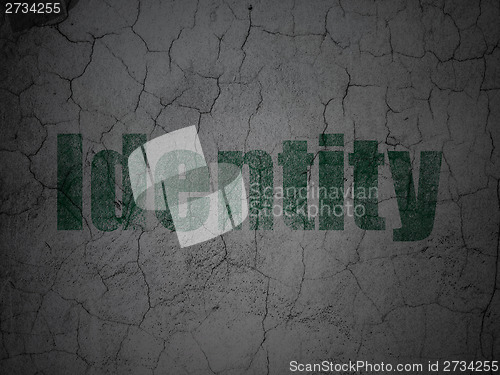 Image of Security concept: Identity on grunge wall background