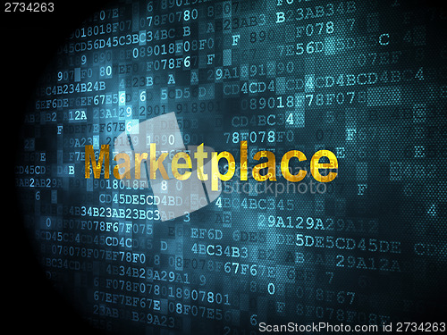 Image of Advertising concept: Marketplace on digital background