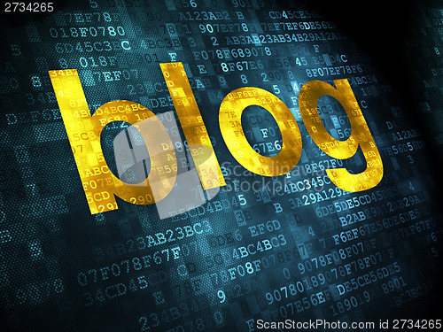 Image of SEO web development concept: Blog on digital background