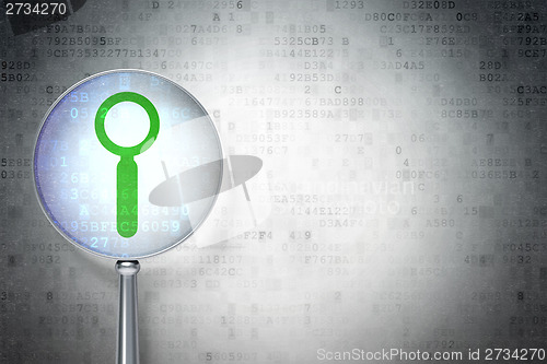 Image of Web design concept:  Search with optical glass on digital