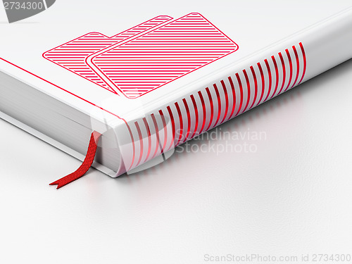 Image of Business concept: closed book, Folder on white background