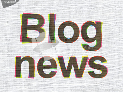 Image of News concept: Blog News on fabric texture background
