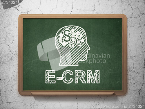 Image of Business concept: Head With Finance Symbol and E-CRM