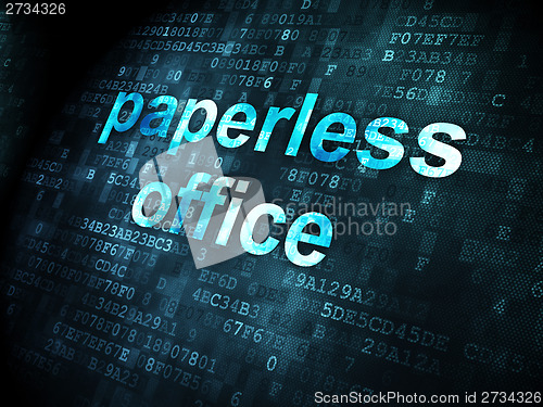 Image of Business concept: Paperless Office on digital background