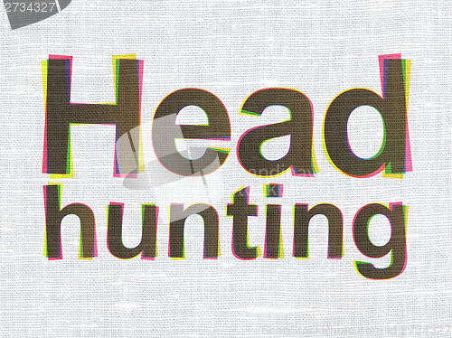Image of Business concept: Head Hunting on fabric texture background