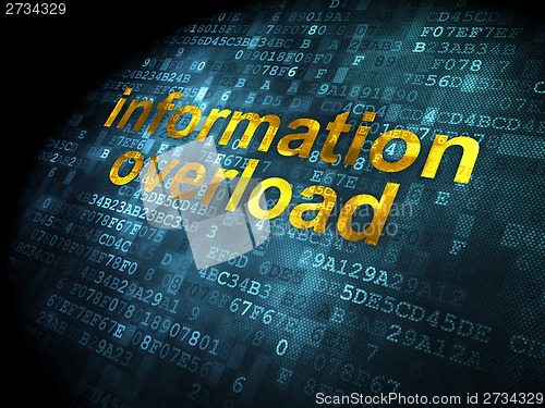 Image of Information concept: Information Overload on digital background