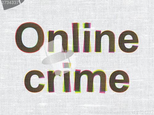 Image of Safety concept: Online Crime on fabric texture background