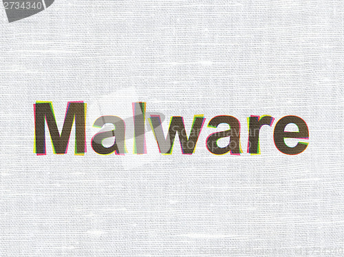 Image of Security concept: Malware on fabric texture background