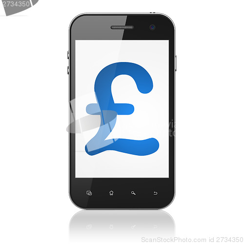 Image of Currency concept: Pound on smartphone
