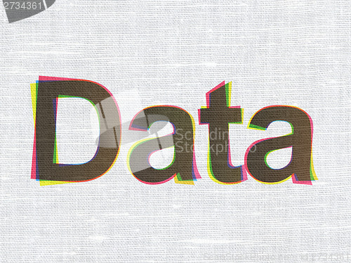 Image of Data concept: Data on fabric texture background