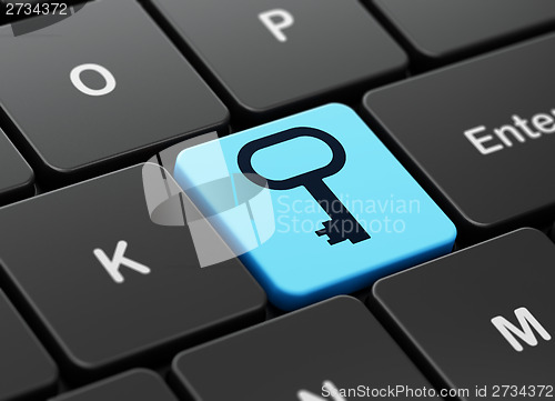 Image of Privacy concept: Key on computer keyboard background