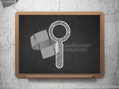 Image of Web development concept: Search on chalkboard background