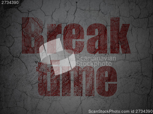 Image of Timeline concept: Break Time on grunge wall background