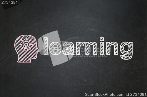 Image of Education concept: Head With Light Bulb and Learning