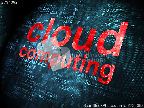 Image of Cloud computing concept: Cloud Computing on digital background