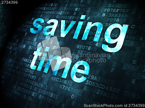 Image of Saving Time on digital background