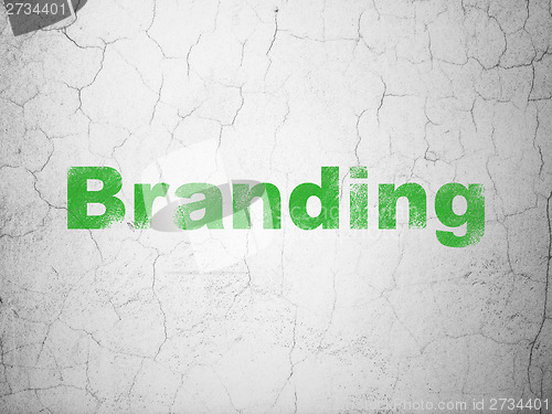 Image of Advertising concept: Branding on wall background
