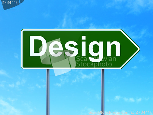 Image of Marketing concept: Design on road sign background