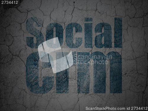 Image of Finance concept: Social CRM on grunge wall background