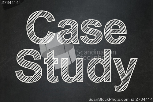 Image of Education concept: Case Study on chalkboard background