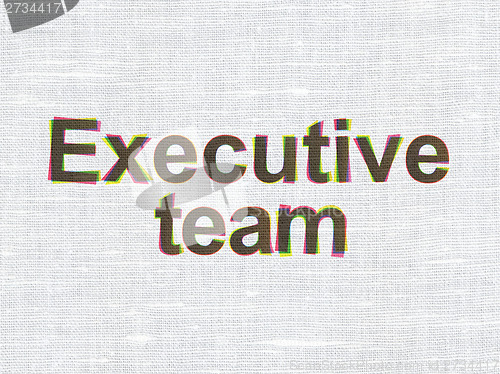 Image of Finance concept: Executive Team on fabric texture background