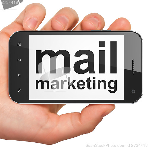 Image of Advertising concept: Mail Marketing on smartphone