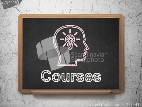 Image of Education concept: Head With Lightbulb and Courses