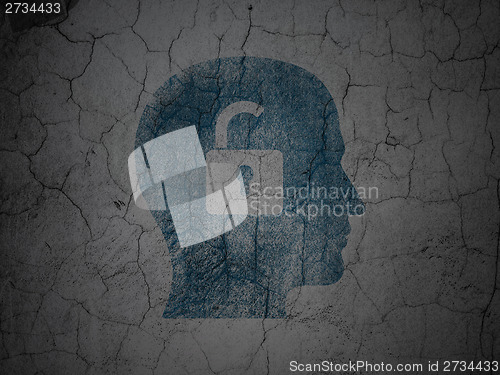 Image of Business concept: Head With Padlock on grunge wall background
