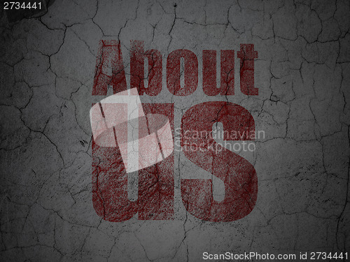 Image of Marketing concept: About Us on grunge wall background