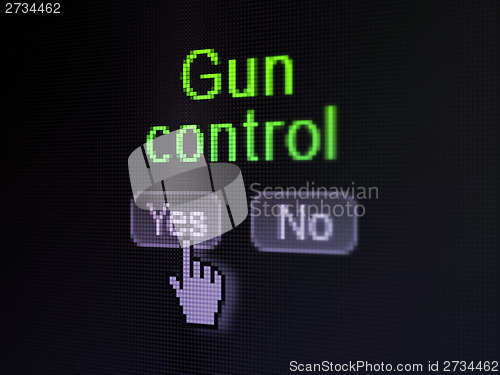 Image of Security concept: Gun Control on digital computer screen