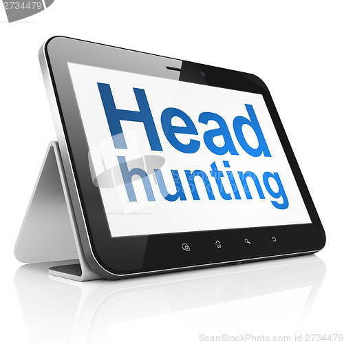 Image of Business concept: Head Hunting on tablet pc computer